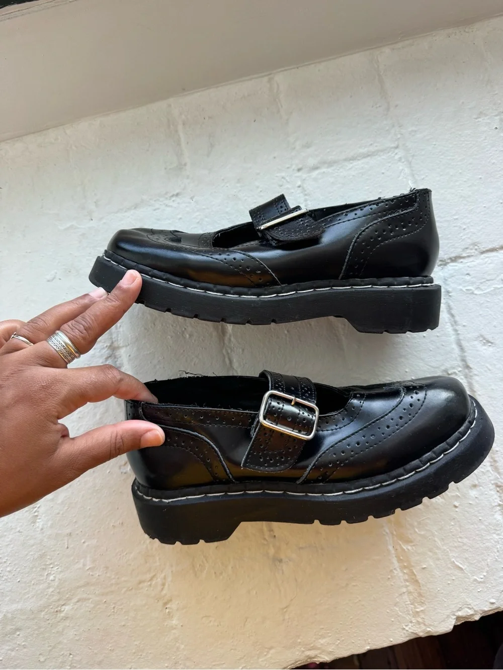 T.U.K Black Mary Jane Buckle Shoes